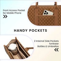 HKM-389267 Stylish 2-Piece Waterproof Business Tote and Laptop Bag Set for Travel and Work