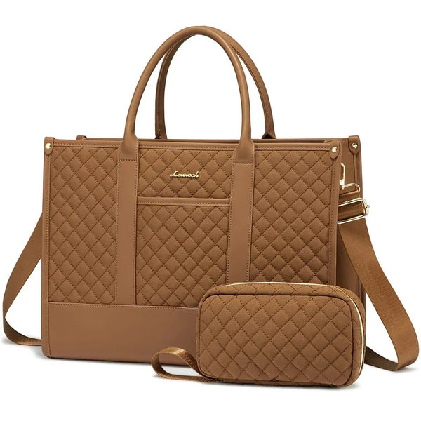 HKM-389267 Stylish 2-Piece Waterproof Business Tote and Laptop Bag Set for Travel and Work