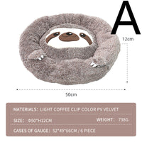 HKM-3892925 Sloth-Shaped Plush Pet Bed for Cozy Relaxation and Comfort