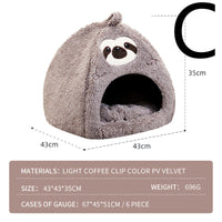 HKM-3892925 Sloth-Shaped Plush Pet Bed for Cozy Relaxation and Comfort