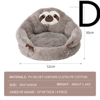 HKM-3892925 Sloth-Shaped Plush Pet Bed for Cozy Relaxation and Comfort