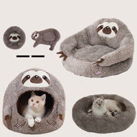 HKM-3892925 Sloth-Shaped Plush Pet Bed for Cozy Relaxation and Comfort