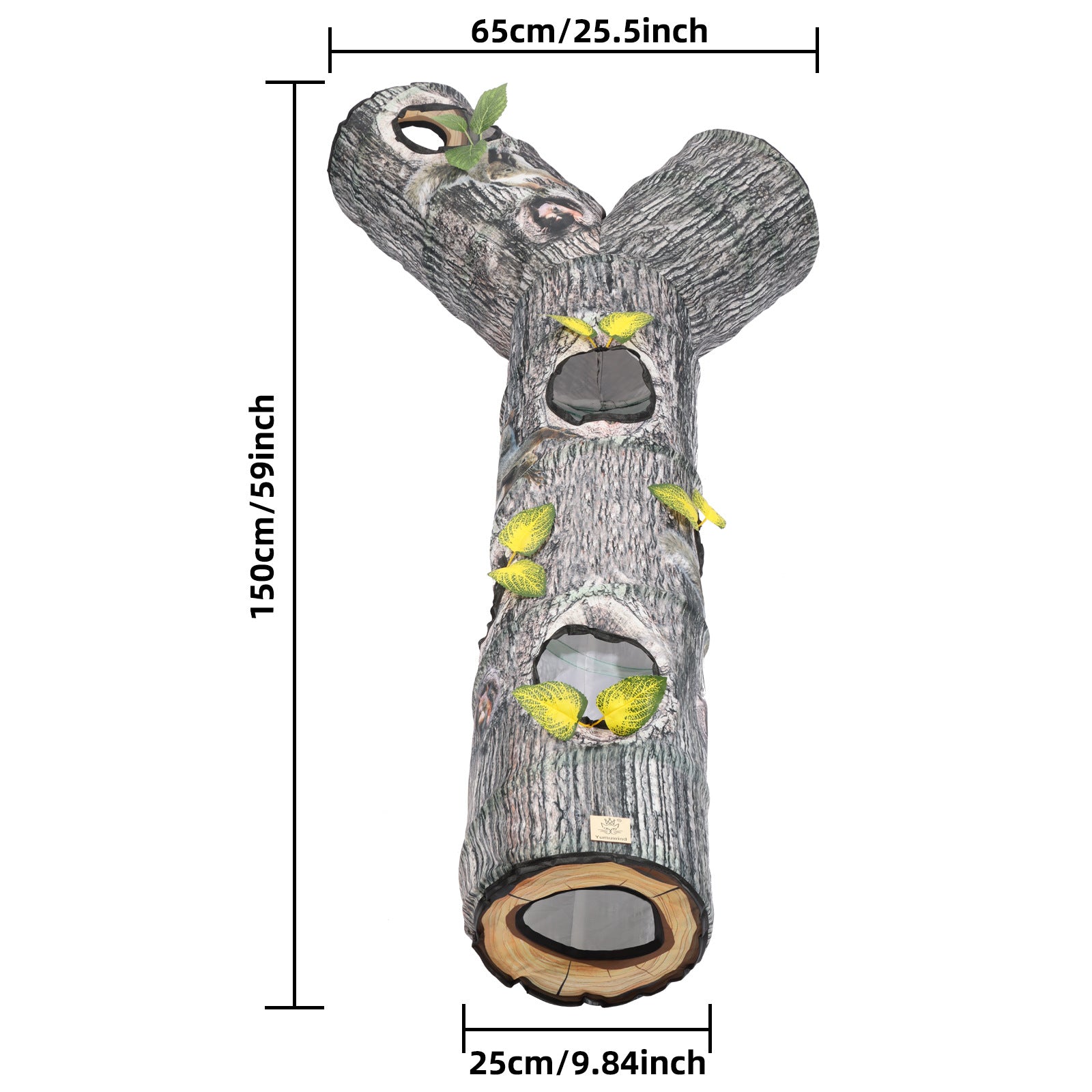 HKM-3893949 Creative Tree Pattern Cat Tunnel - 150cm Polyester Cloth with Three Channels for Cats and Dogs