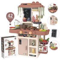 HKM-389395 Mini Kitchen Play Set with 42 Pieces of Cooking Accessories for Kids Ages 2 and Up