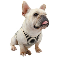HKM-3894461 Personalized Summer Dog Clothes in Coffee, Black or Yellow Stripes - Cotton Fabric, Multiple Sizes Available