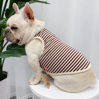 HKM-3894461 Personalized Summer Dog Clothes in Coffee, Black or Yellow Stripes - Cotton Fabric, Multiple Sizes Available