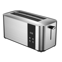 HKM-389459 Custom Touch Screen 4-Slice Long Slot Stainless Steel Toaster for Home Breakfast and Sandwich Making
