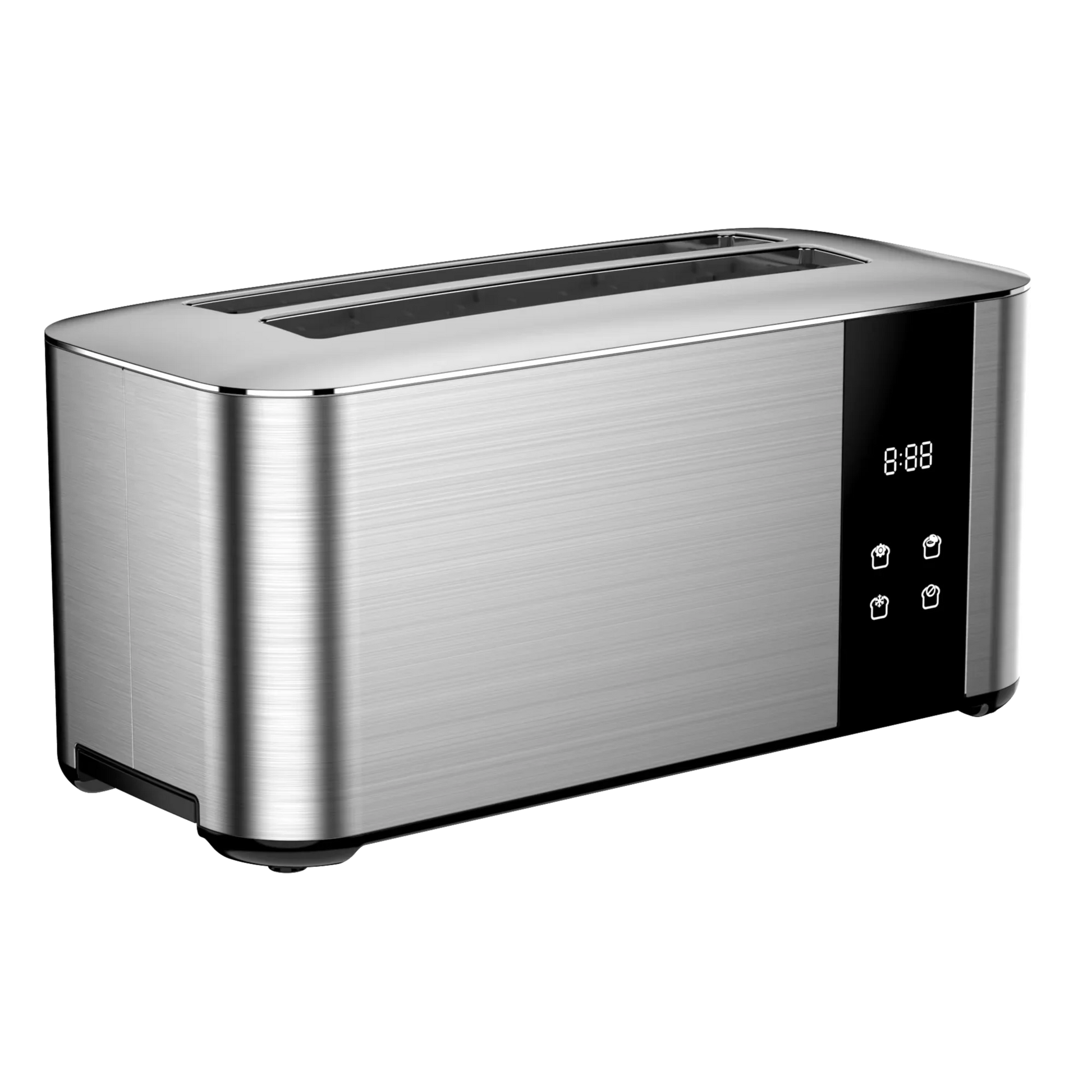 HKM-389459 Custom Touch Screen 4-Slice Long Slot Stainless Steel Toaster for Home Breakfast and Sandwich Making