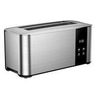 HKM-389459 Custom Touch Screen 4-Slice Long Slot Stainless Steel Toaster for Home Breakfast and Sandwich Making