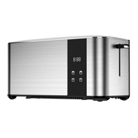 HKM-389459 Custom Touch Screen 4-Slice Long Slot Stainless Steel Toaster for Home Breakfast and Sandwich Making