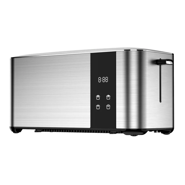 HKM-389459 Custom Touch Screen 4-Slice Long Slot Stainless Steel Toaster for Home Breakfast and Sandwich Making