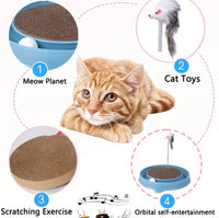 HKM-3894845 Multi-Functional Cat Scratching Board with Ball Track, Interactive Play and Relief for Boredom, Various Colors Available