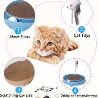 HKM-3894845 Multi-Functional Cat Scratching Board with Ball Track, Interactive Play and Relief for Boredom, Various Colors Available