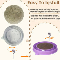 HKM-3894845 Multi-Functional Cat Scratching Board with Ball Track, Interactive Play and Relief for Boredom, Various Colors Available
