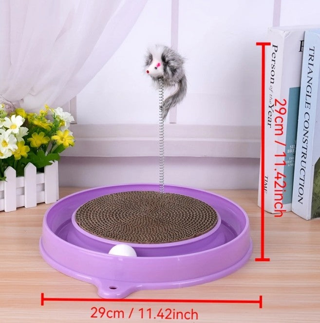 HKM-3894845 Multi-Functional Cat Scratching Board with Ball Track, Interactive Play and Relief for Boredom, Various Colors Available