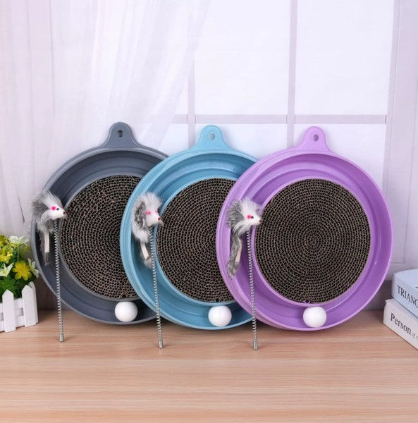 HKM-3894845 Multi-Functional Cat Scratching Board with Ball Track, Interactive Play and Relief for Boredom, Various Colors Available