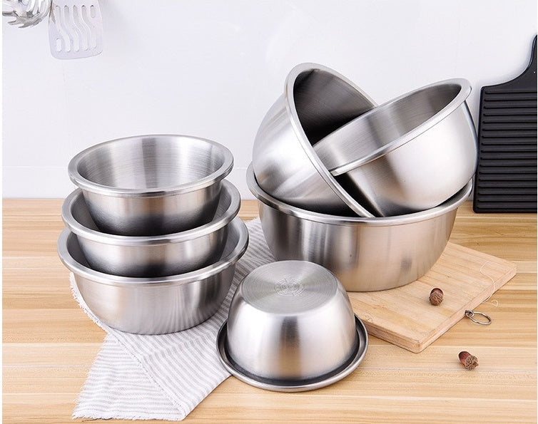 HKM-3895229 Extra Thick 304 Stainless Steel Basin - Available in Multiple Diameters (20cm to 30cm)