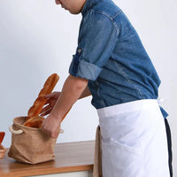 HKM-389587 Men's Summer Chef Overalls with Printed Logo for Restaurant Use - Long Sleeves, Eco-Friendly Materials, Various Colours Available