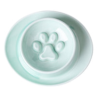 HKM-3896125 Slow Feed Anti-Choking Bowl for Cats and Dogs - Ceramic Pet Food Basin with Neck Protection