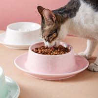 HKM-3896125 Slow Feed Anti-Choking Bowl for Cats and Dogs - Ceramic Pet Food Basin with Neck Protection