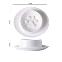 HKM-3896125 Slow Feed Anti-Choking Bowl for Cats and Dogs - Ceramic Pet Food Basin with Neck Protection