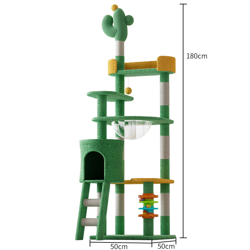 HKM-3897917 Large Pastoral Cactus Cat Climbing Frame in Durable Density Plate