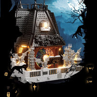 HKM-389843 Black Wednesday House Building Blocks Set for Children - 33214 Moc2419PCS Construction Toy Model
