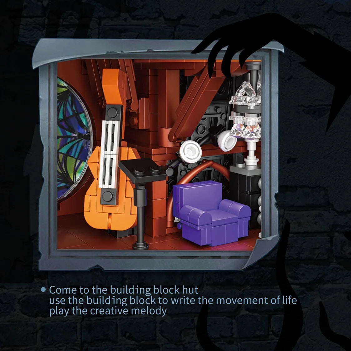 HKM-389843 Black Wednesday House Building Blocks Set for Children - 33214 Moc2419PCS Construction Toy Model