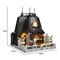 HKM-389843 Black Wednesday House Building Blocks Set for Children - 33214 Moc2419PCS Construction Toy Model