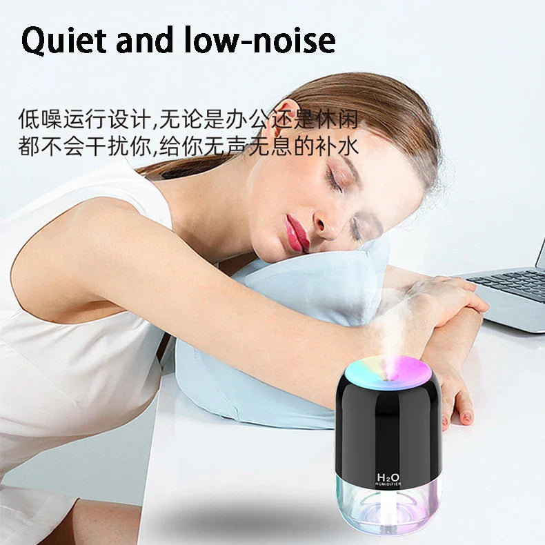 HKM-389907 200ML USB Mini Diffuser Humidifier with Colourful Light and Adjustable Spray Time