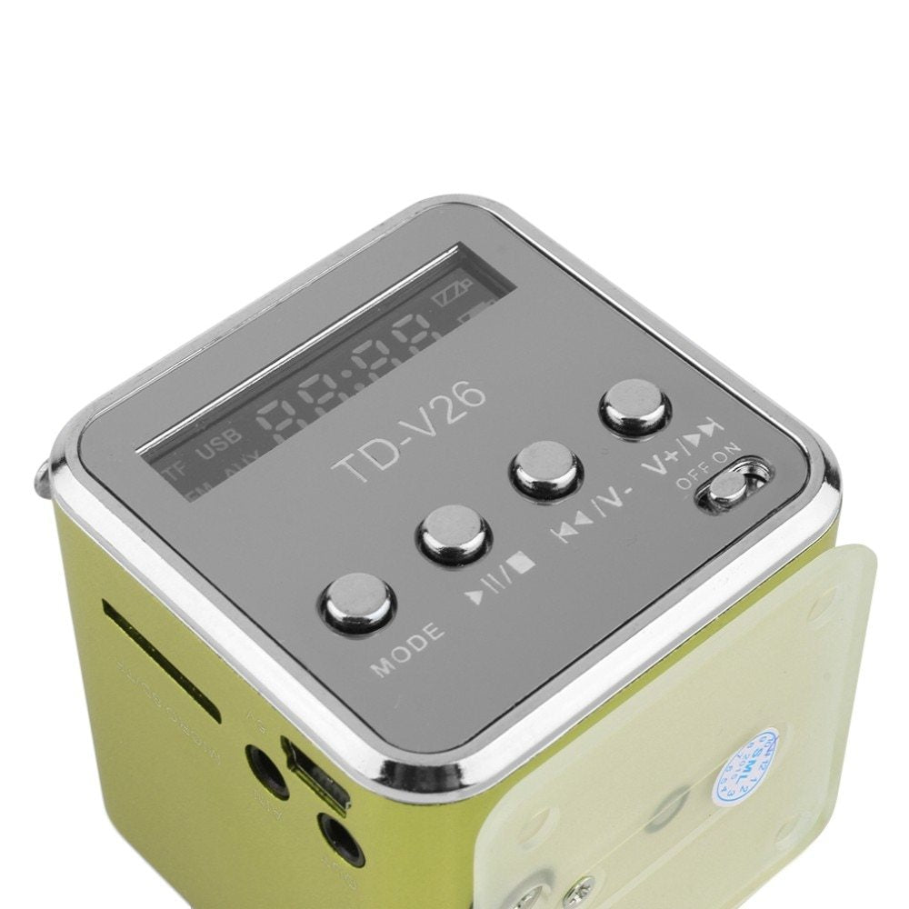 HKM-390035 Portable Mini Bluetooth Speaker with FM Radio and MP3 Player - Compact Soundbar with Micro SD/USB Support and Built-in Rechargeable Battery