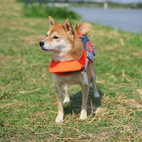 HKM-3900989 Orange Polyester Dog Life Vest for Swimming - Casual Pet Clothing in Sizes XS to XL