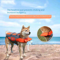 HKM-3900989 Orange Polyester Dog Life Vest for Swimming - Casual Pet Clothing in Sizes XS to XL