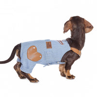 HKM-3902013 Denim Suspender Pants for Small Dogs - Stylish Blue Pet Clothing for Bichon & Schnauzer