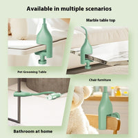 HKM-3902269 Pet Halter Hair Dryer Holder - Adjustable Brackets in White and Green