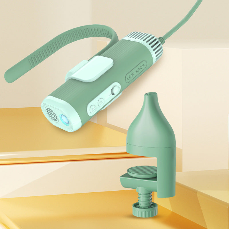HKM-3902269 Pet Halter Hair Dryer Holder - Adjustable Brackets in White and Green