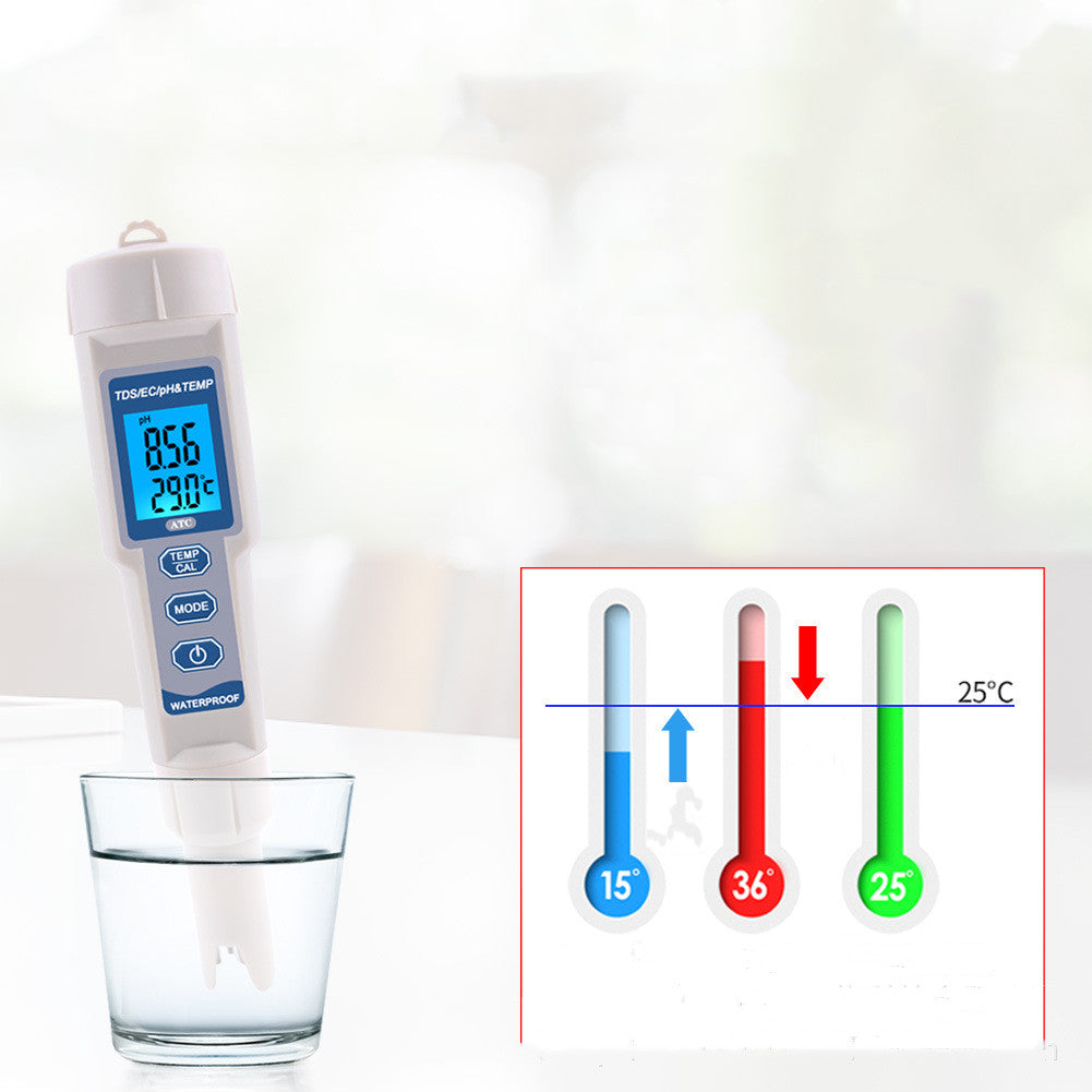 HKM-390227 Water Quality Test Pen for Temperature, pH, Conductivity, and Hardness Measurement