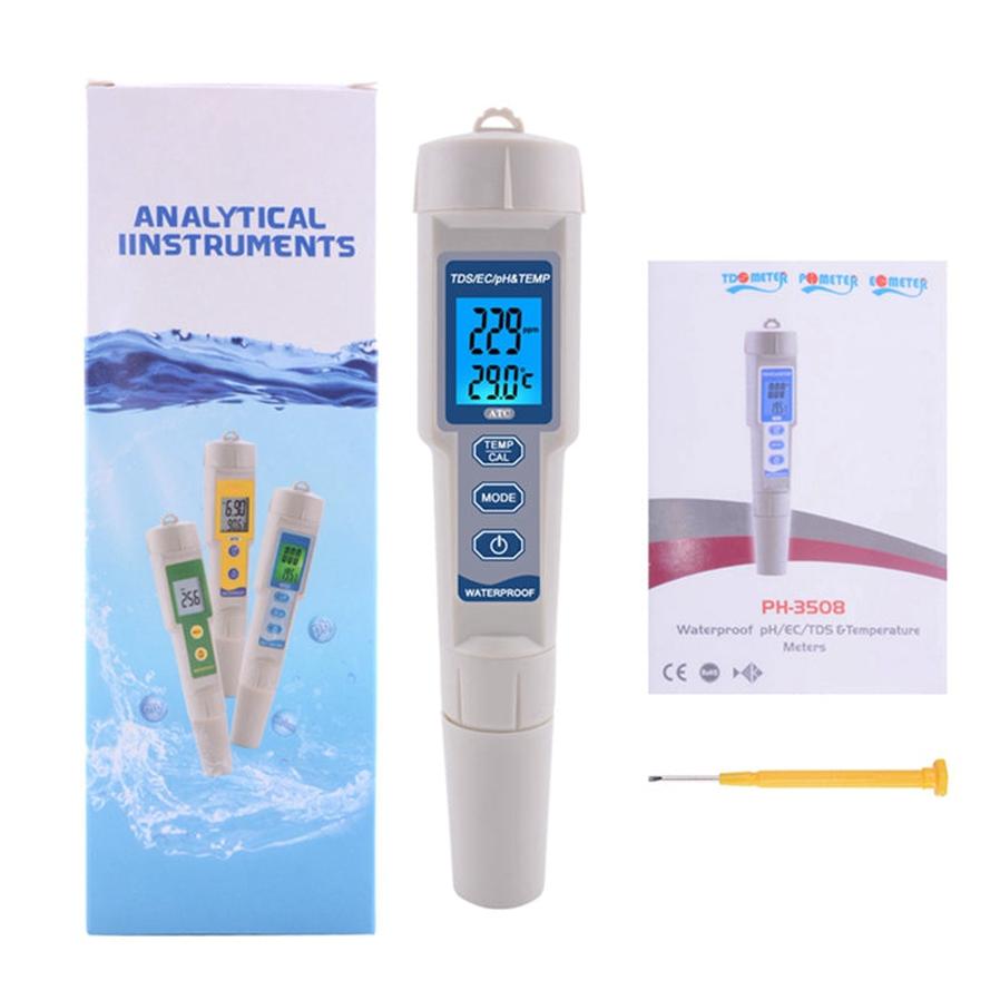 HKM-390227 Water Quality Test Pen for Temperature, pH, Conductivity, and Hardness Measurement