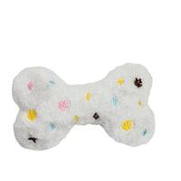 HKM-3902781 Chewy Vuiton White Bone Plush Dog Toy - 18x11cm Sound Toy for Pets