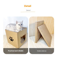 HKM-3904061 Vertical Cat Scratch Board in Pet Milk Carton Design - Durable Corrugated Paper, 30x30cm