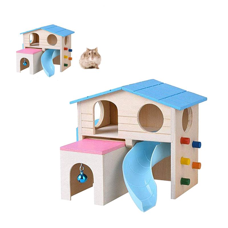 HKM-3904445 Natural Log Hamster House Nest for Small Pets - Eco-Friendly and Durable Design