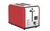 HKM-390611 Stainless Steel 2-Slice Electric Toaster with LED Display and Built-in Grill