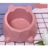 HKM-3906365 Bamboo Fiber Cat Tray with Anti-Slip Base and Bowl for Safe Feeding