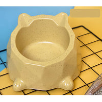 HKM-3906365 Bamboo Fiber Cat Tray with Anti-Slip Base and Bowl for Safe Feeding