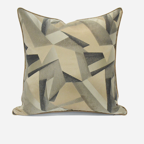 HKM-390675 Geometric Pattern Pillow Cover for Hotel, Homestay, and Office - Khaki, Green, Yellow
