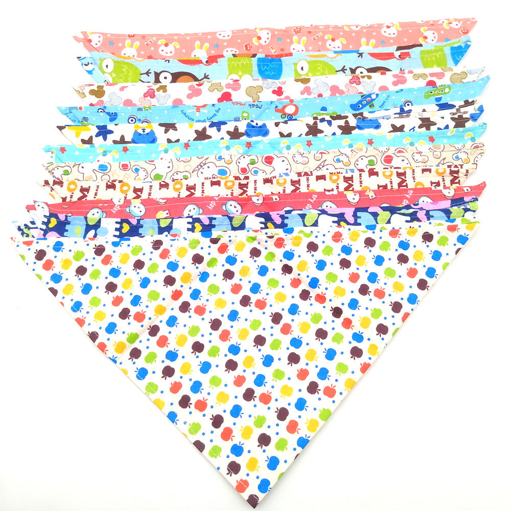 HKM-3907773 Pet Triangle Shaped Drool Towel for Dogs - Stylish Cloth Accessory in S/M Sizes