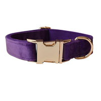 HKM-3908157 Purple Velvet Dog Collar and Leash Set with Bow Knot ¨C Casual and Suitable for All Seasons