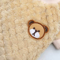 HKM-3908541 Cozy Coral Fleece Teddy Pet Outfit in Pineapple Grid Patterns