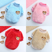 HKM-3908541 Cozy Coral Fleece Teddy Pet Outfit in Pineapple Grid Patterns