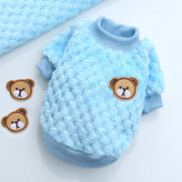 HKM-3908541 Cozy Coral Fleece Teddy Pet Outfit in Pineapple Grid Patterns